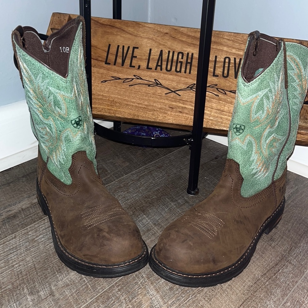 Waterproof Ariat Work Composite Boot bright turquoise
